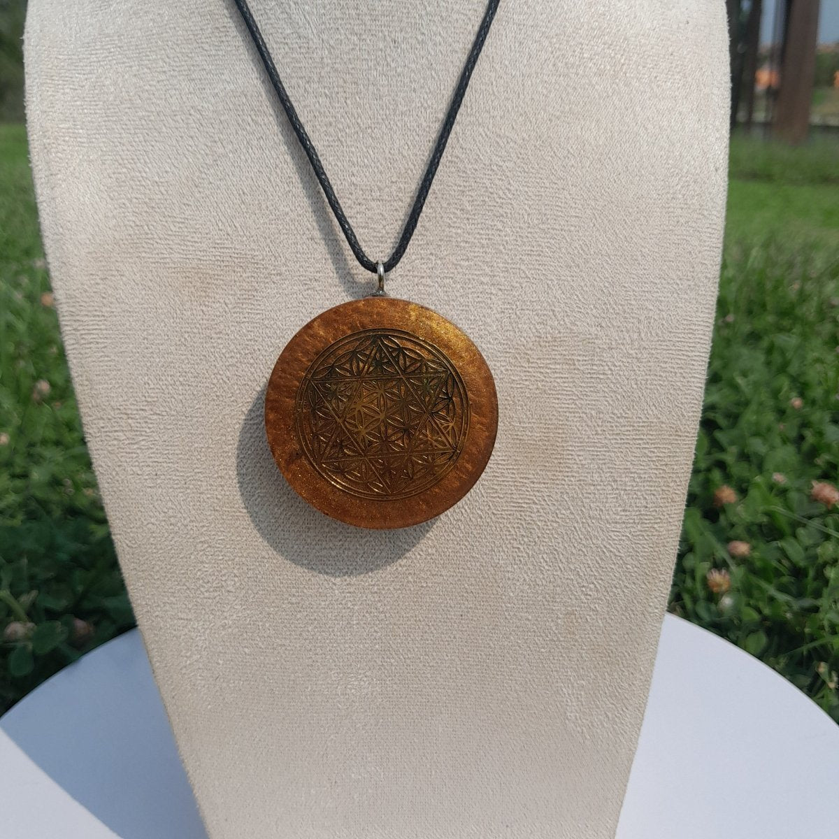 Colgante de Orgonita Flor de la Vida con Estrella de 6 puntas - Mundo Orgon LTD