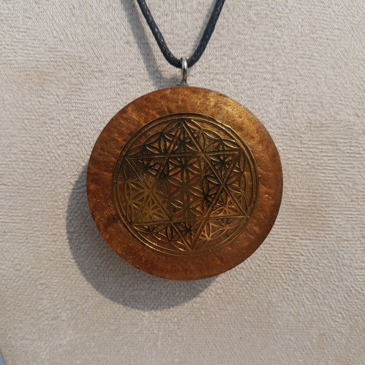 Colgante de Orgonita Flor de la Vida con Estrella de 6 puntas - Mundo Orgon LTD