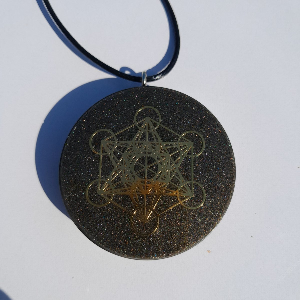 Colgante de Orgonita Metatron Marrón Oscuro con Shungita - Mundo Orgon LTD