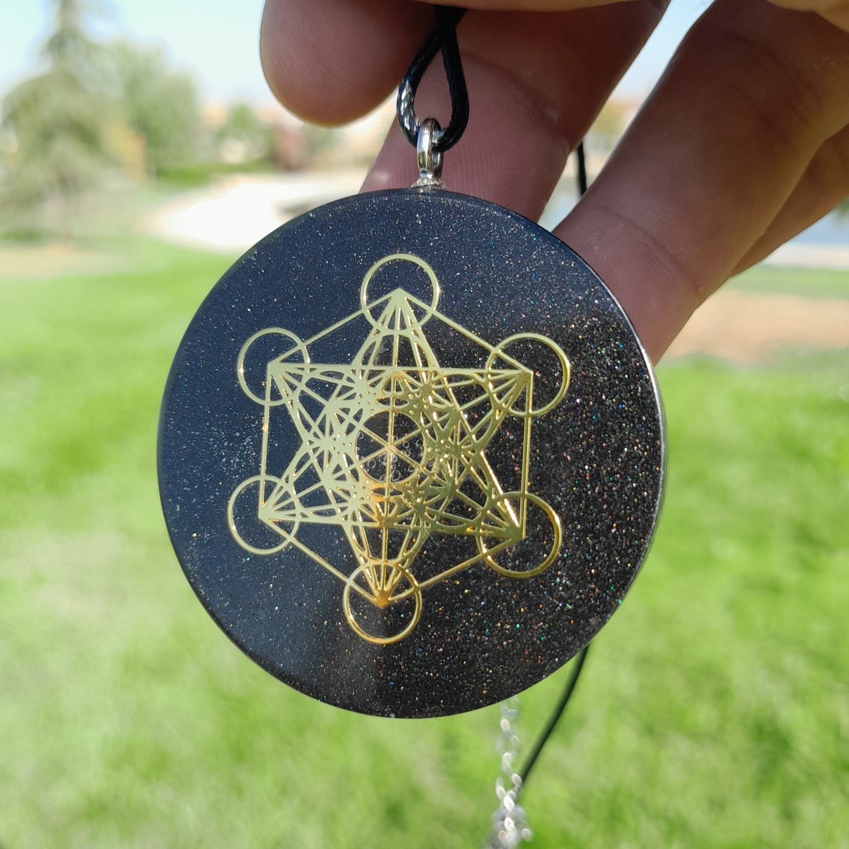 Colgante de Orgonita Metatron Negro con Shungita - Mundo Orgon LTD