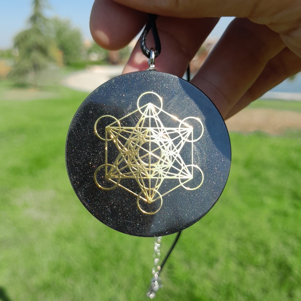 Colgante de Orgonita Metatron Negro con Shungita - Mundo Orgon LTD