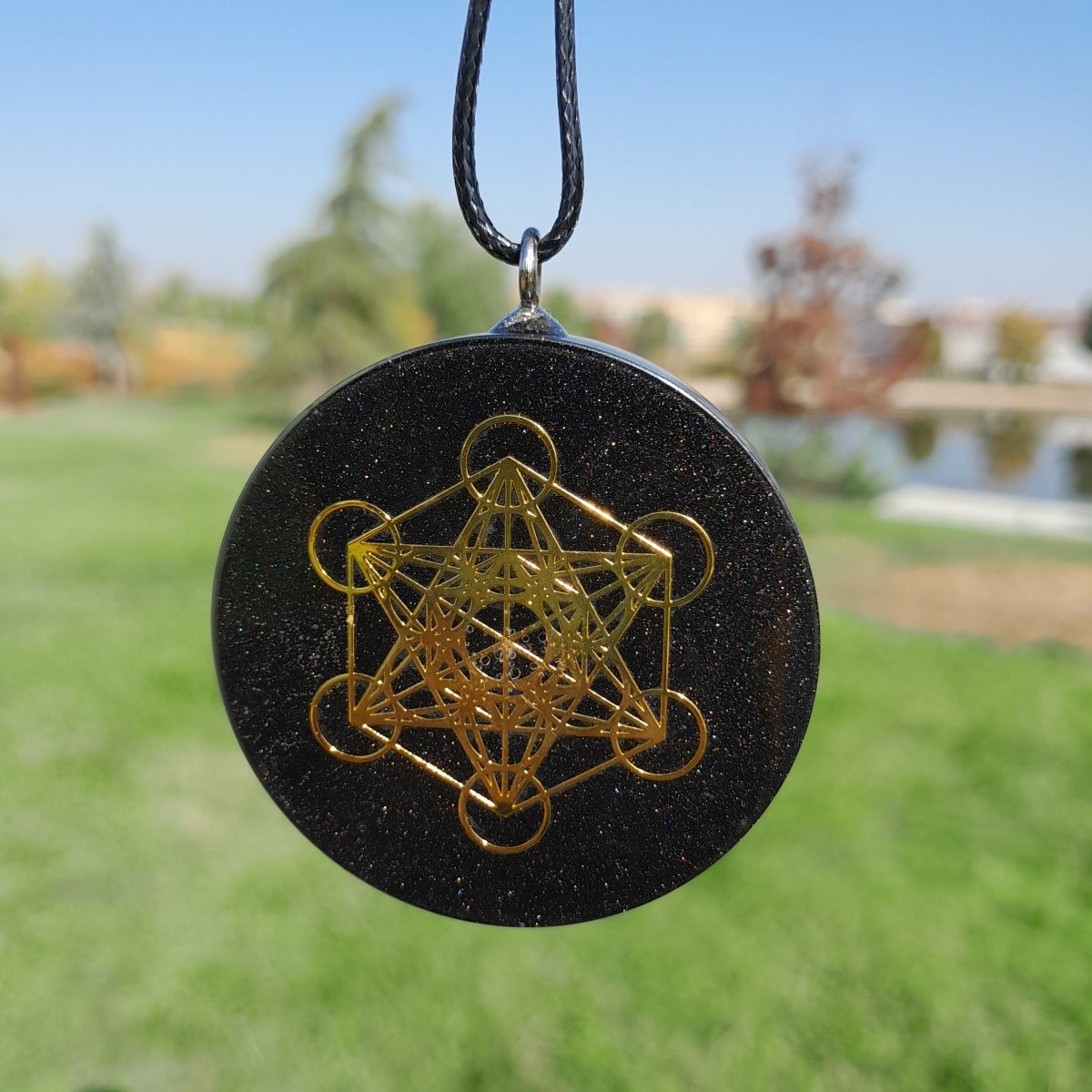Colgante de Orgonita Metatron Negro con Shungita - Mundo Orgon LTD