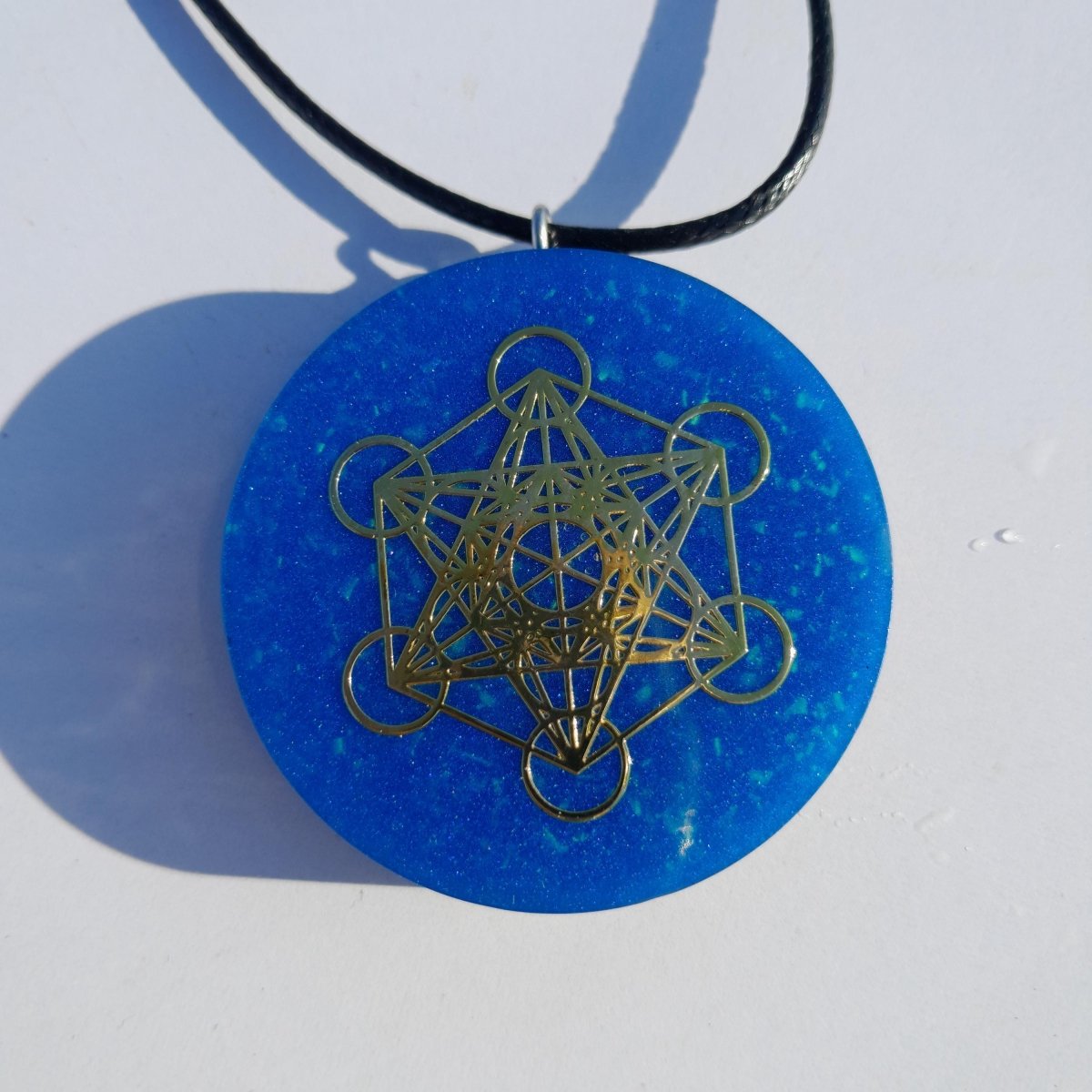 Colgante Orgonita Arcángel Metatron Azul con Shungita - Mundo Orgon