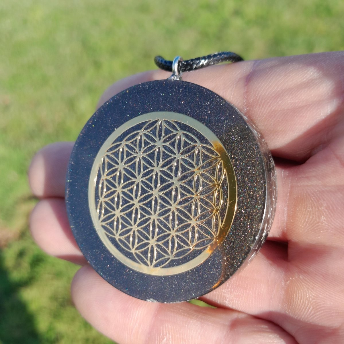 Colgante Orgonita Flor de la Vida con Shungita - Mundo Orgon