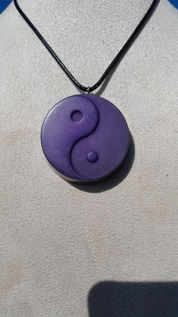 Colgante Orgonita Yin Yang Violeta - Mundo Orgon