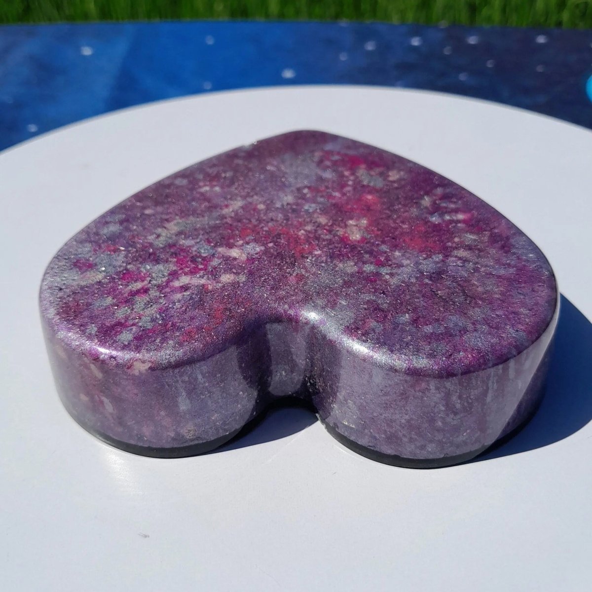 Corazón Orgonita Violeta con Shunguita - Armonizador de Energía - Mundo Orgon