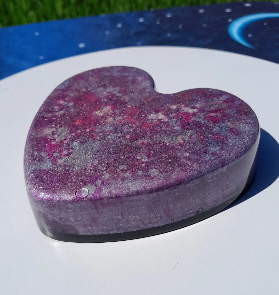 Corazón Orgonita Violeta con Shunguita - Armonizador de Energía - Mundo Orgon