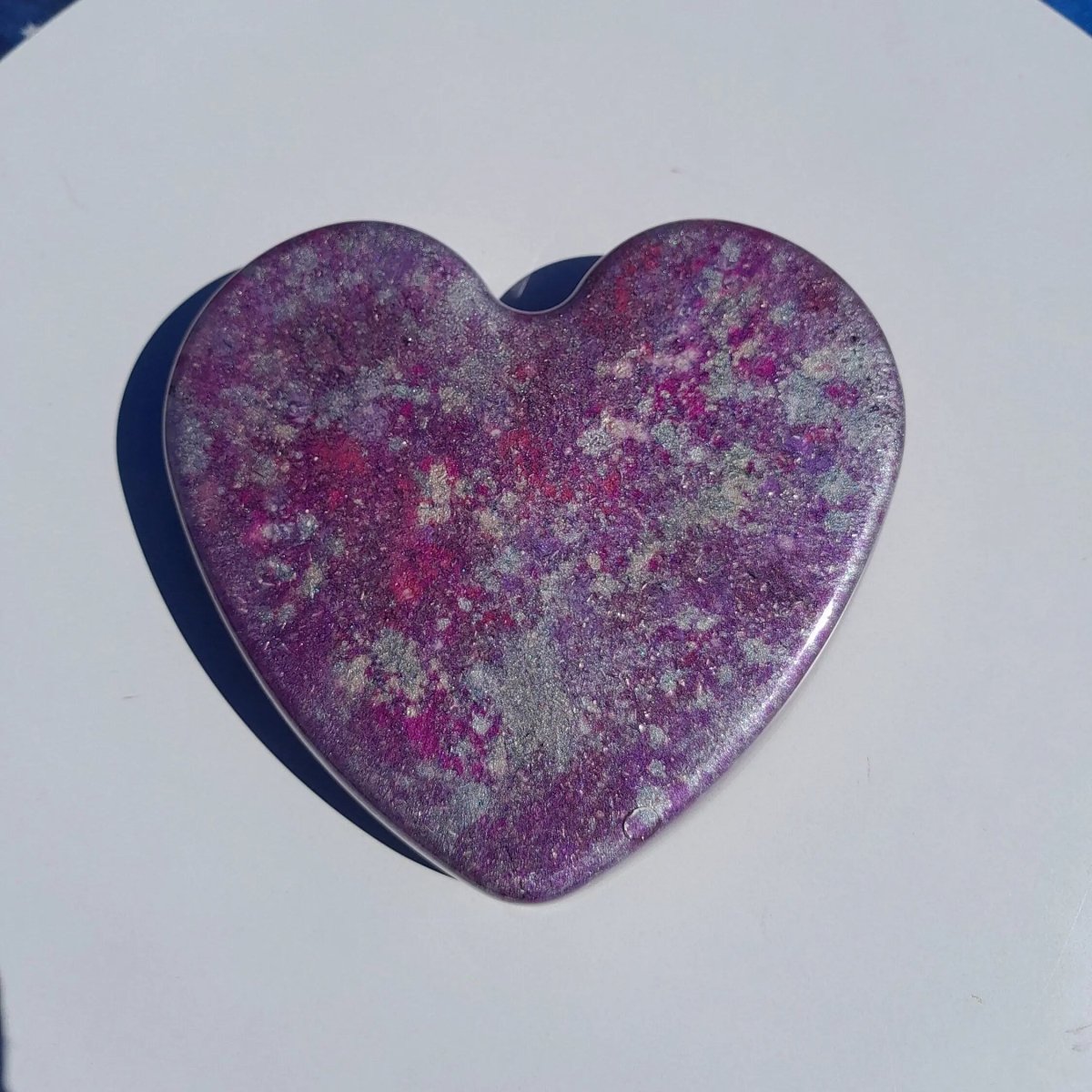 Corazón Orgonita Violeta con Shunguita - Armonizador de Energía - Mundo Orgon