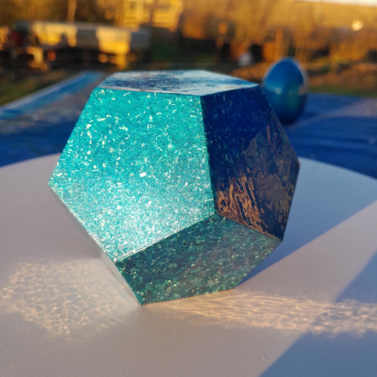 Dodecaedro de Orgonita Azul – Pieza Única Handmade - Mundo Orgon LTD