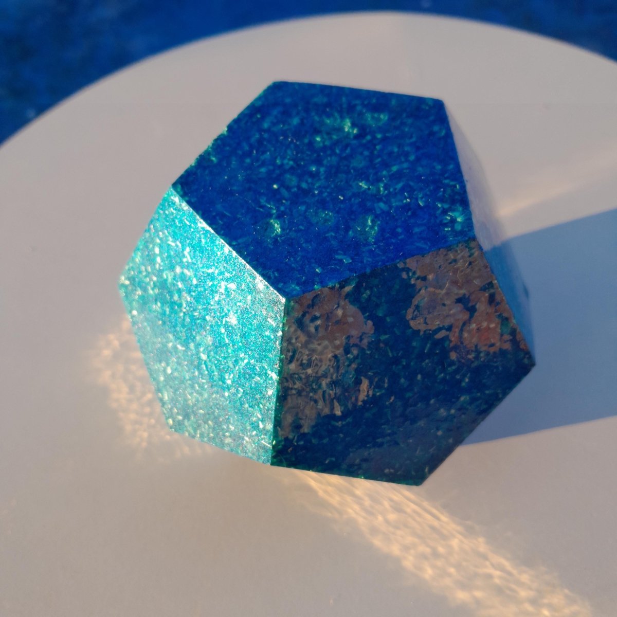 Dodecaedro de Orgonita Azul – Pieza Única Handmade - Mundo Orgon LTD