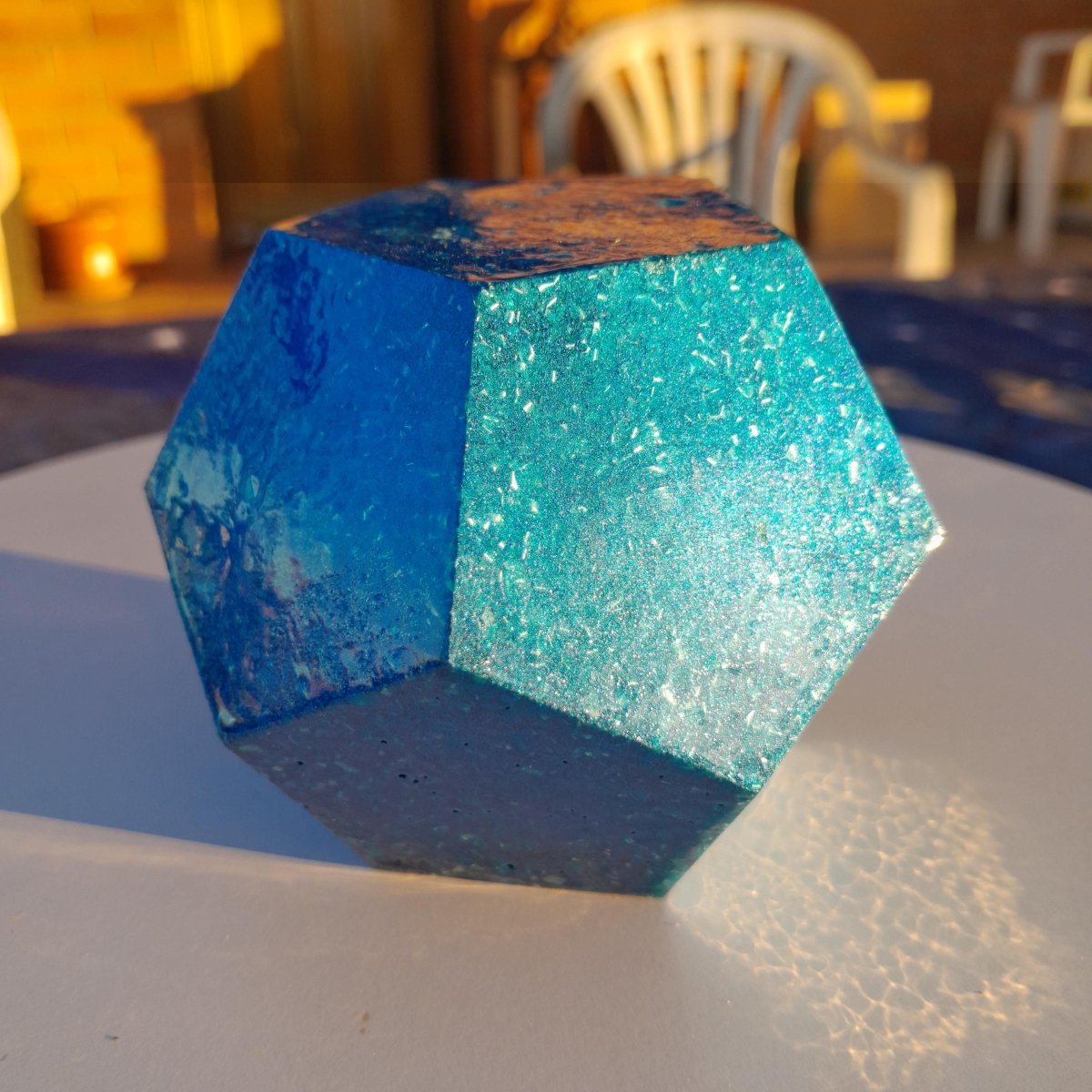Dodecaedro de Orgonita Azul – Pieza Única Handmade - Mundo Orgon LTD