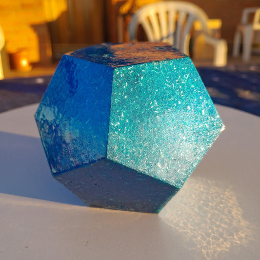Dodecaedro de Orgonita Azul – Pieza Única Handmade - Mundo Orgon LTD