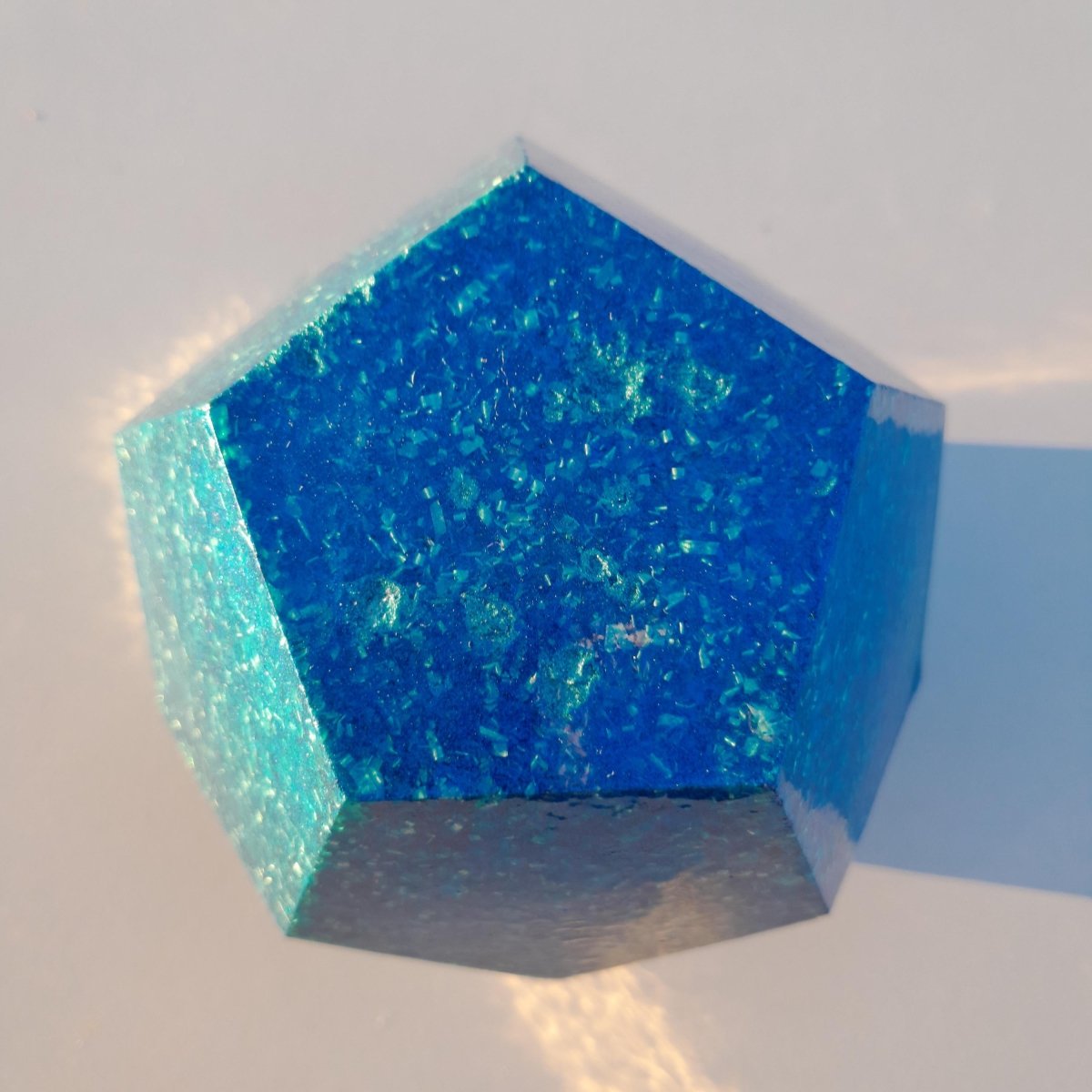 Dodecaedro de Orgonita Azul – Pieza Única Handmade - Mundo Orgon LTD