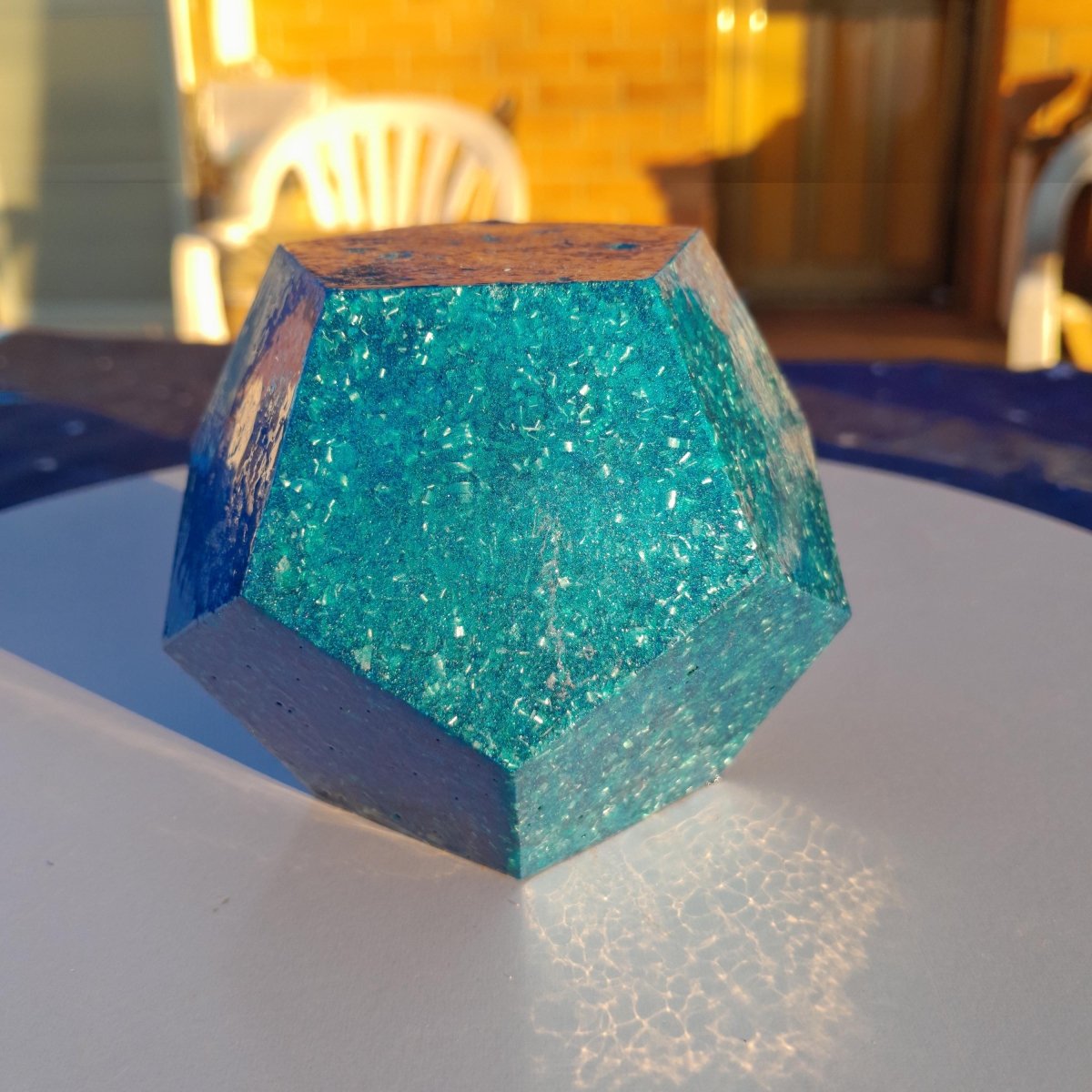 Dodecaedro de Orgonita Azul – Pieza Única Handmade - Mundo Orgon LTD