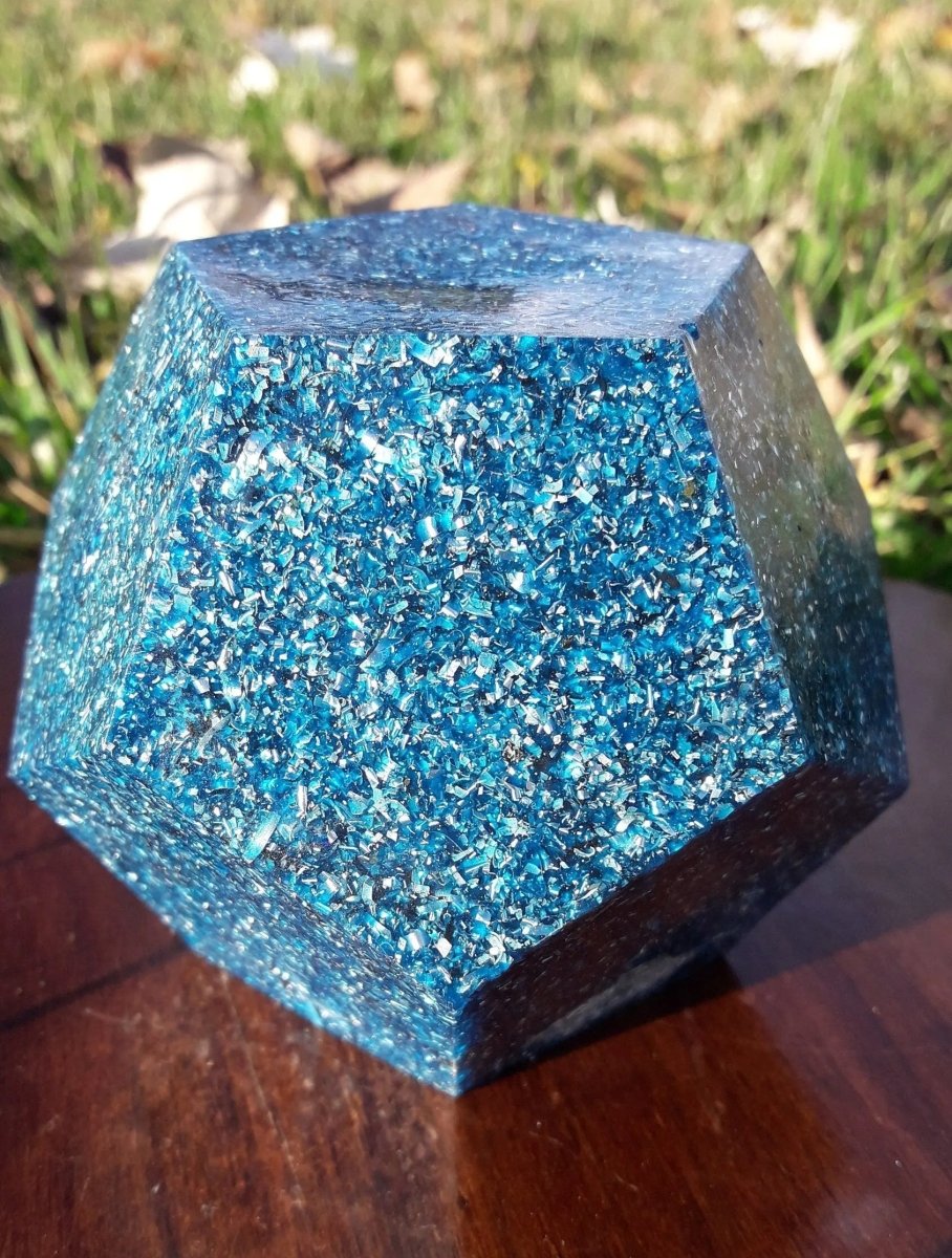 Dodecaedro Orgonita Azul - Grande - Mundo Orgon
