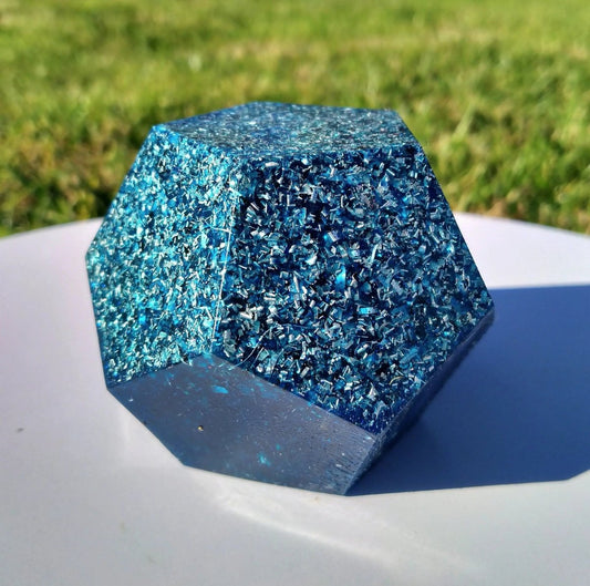 Dodecaedro Orgonita Azul - Mediano - Mundo Orgon