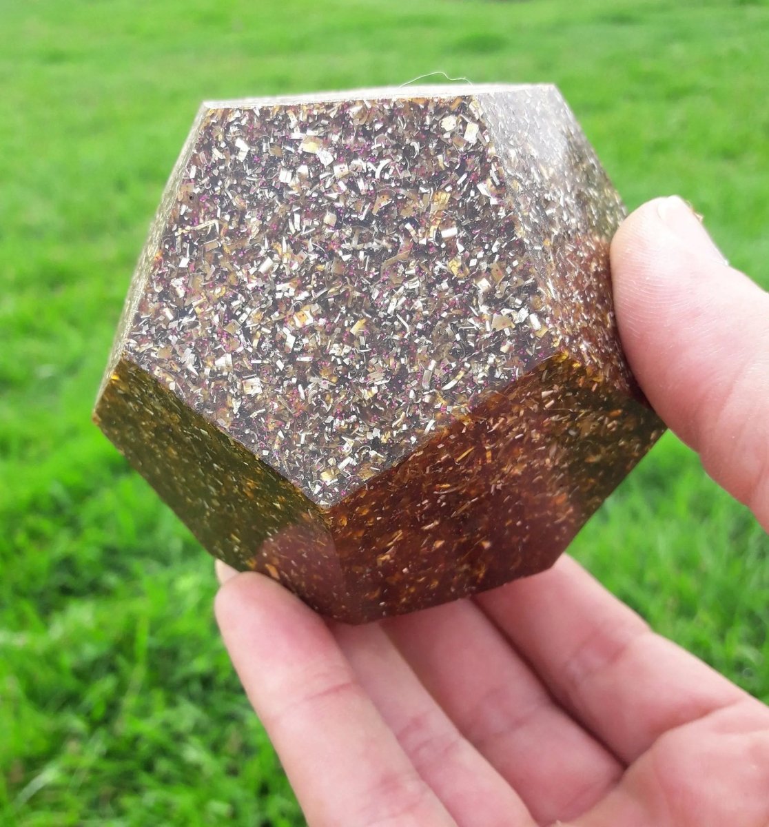 Dodecaedro Orgonita Caramelo - Grande - Mundo Orgon