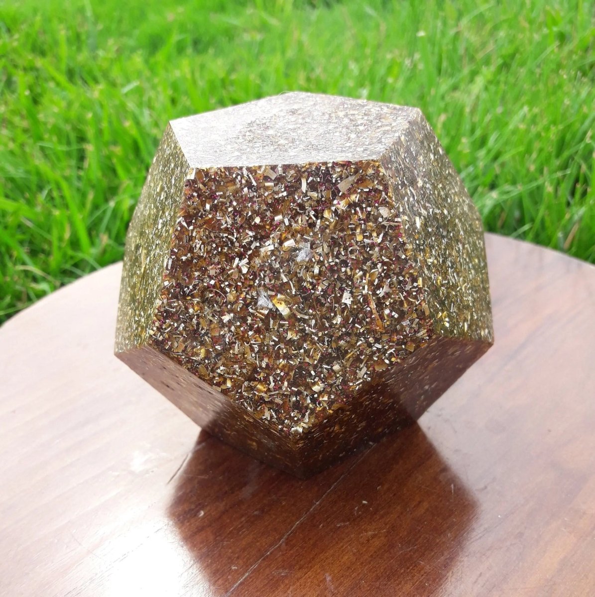 Dodecaedro Orgonita Caramelo - Grande - Mundo Orgon