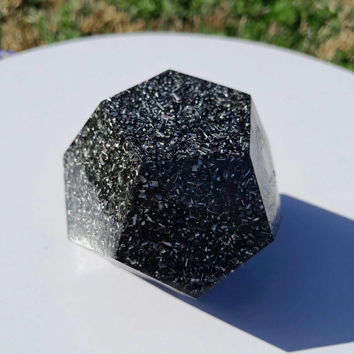 Dodecaedro Orgonita con Shunguita - Mediano - Mundo Orgon