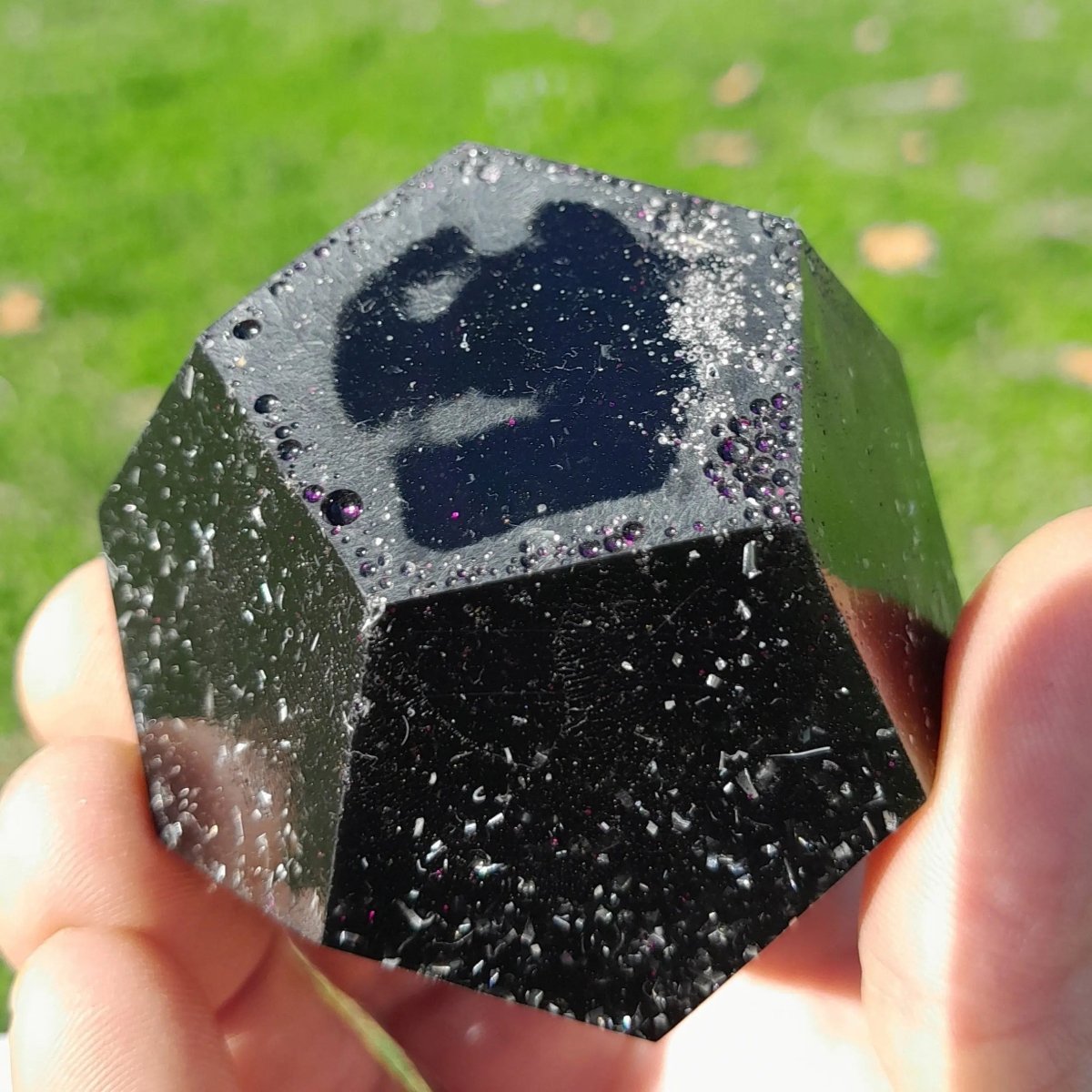 Dodecaedro Orgonita con Shunguita - Mediano - Mundo Orgon