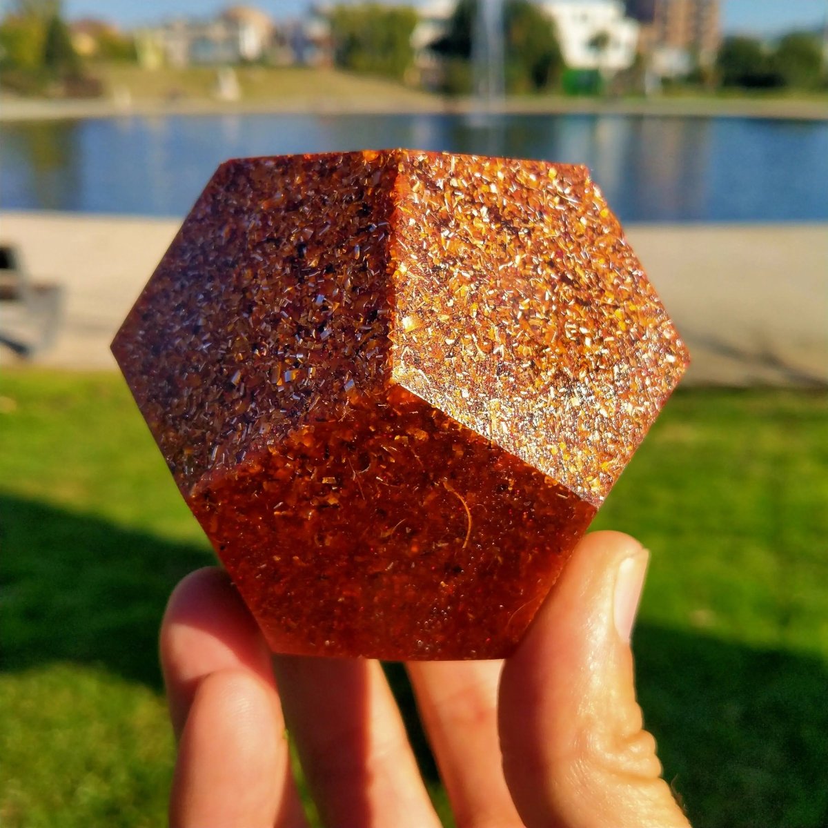 Dodecaedro Orgonita Marrón - Mediano - Mundo Orgon