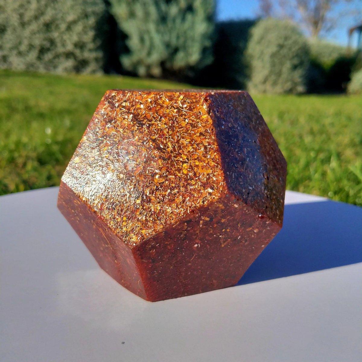 Dodecaedro Orgonita Marrón - Mediano - Mundo Orgon