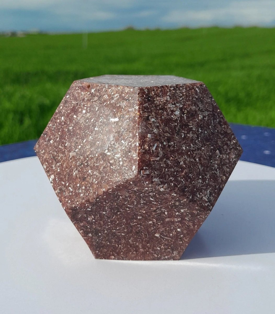 Dodecaedro Orgonita Rojizo - Grande - Mundo Orgon