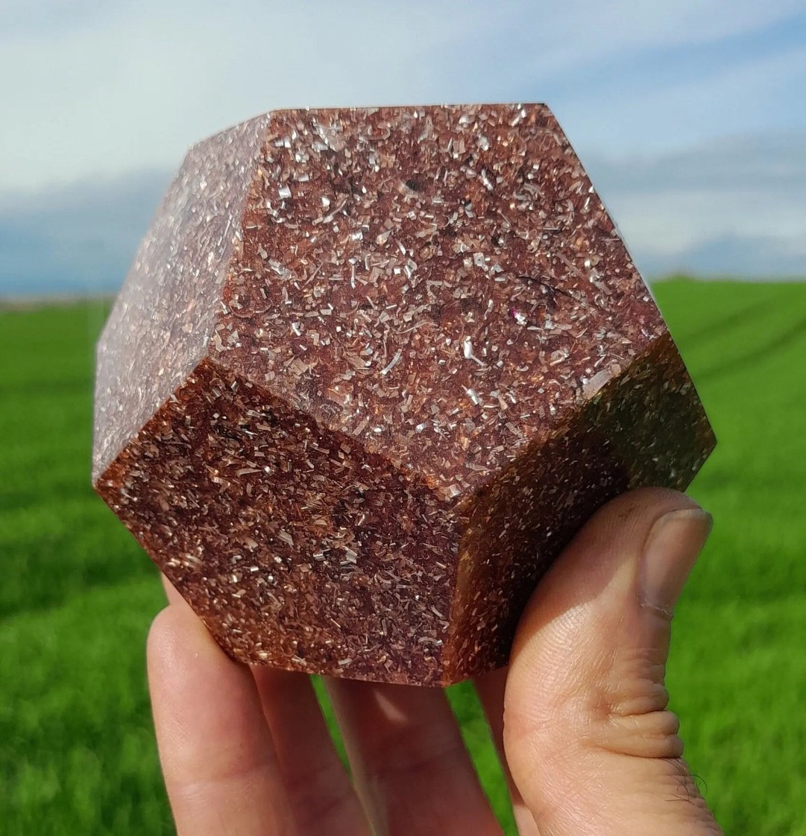 Dodecaedro Orgonita Rojizo - Grande - Mundo Orgon