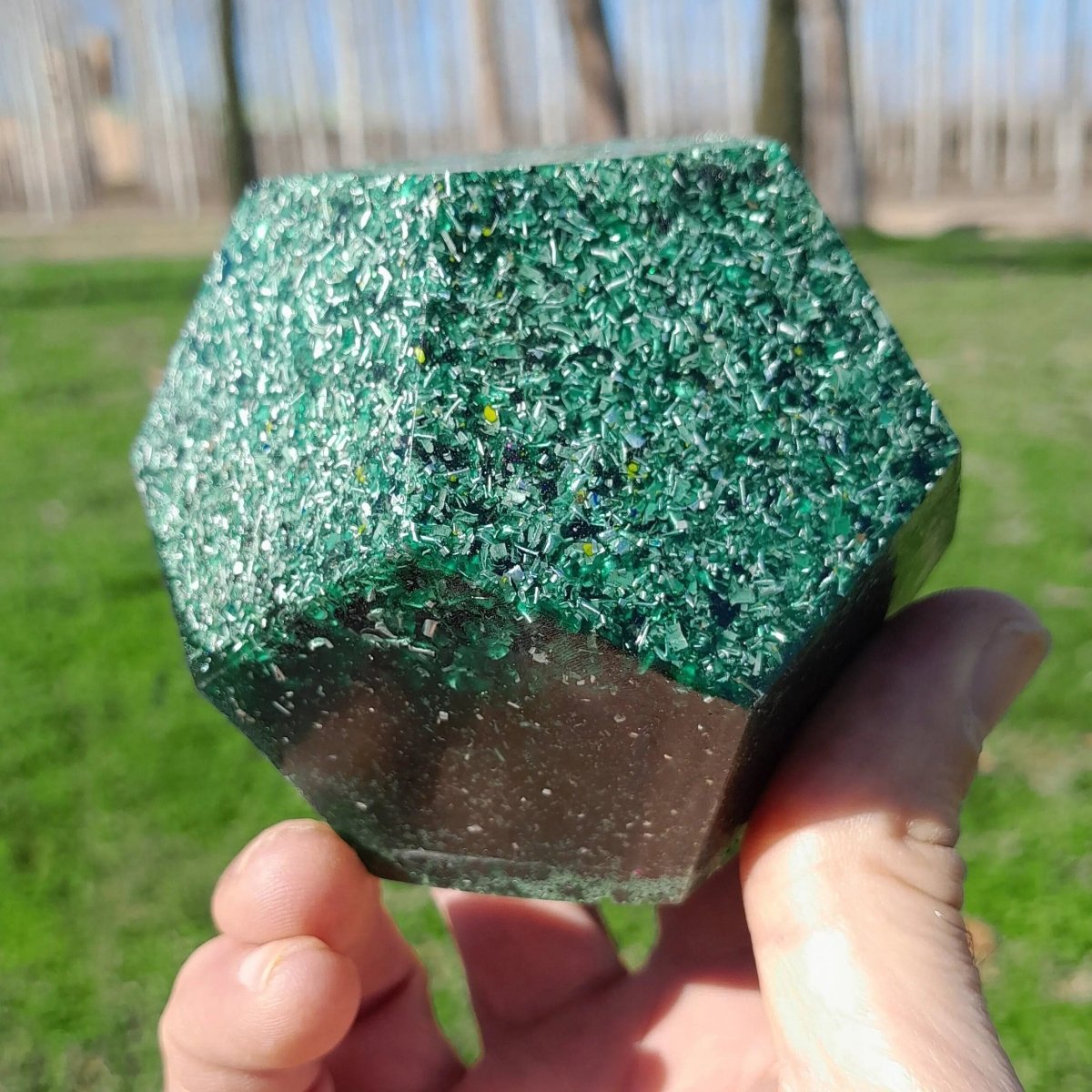 Dodecaedro Orgonita Verde - Grande - Mundo Orgon