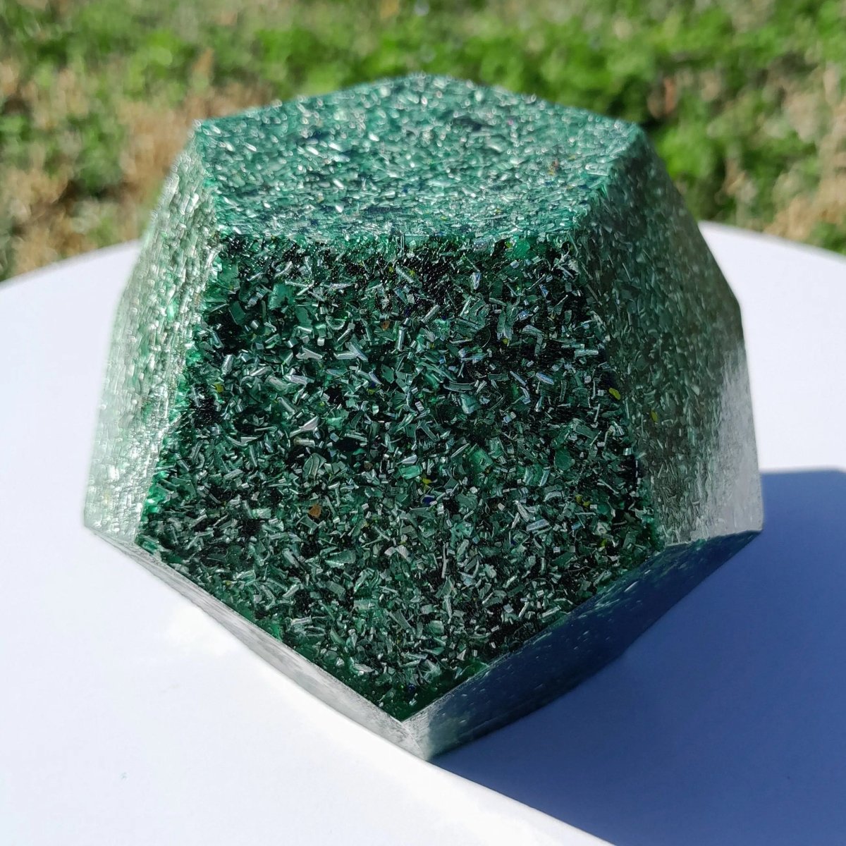 Dodecaedro Orgonita Verde - Grande - Mundo Orgon