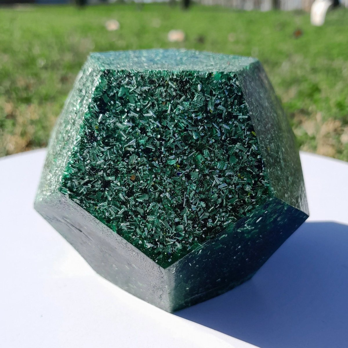 Dodecaedro Orgonita Verde - Grande - Mundo Orgon
