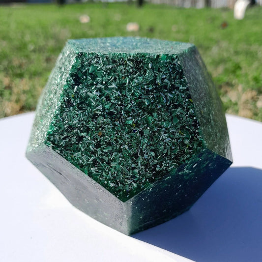 Dodecaedro Orgonita Verde - Grande - Mundo Orgon