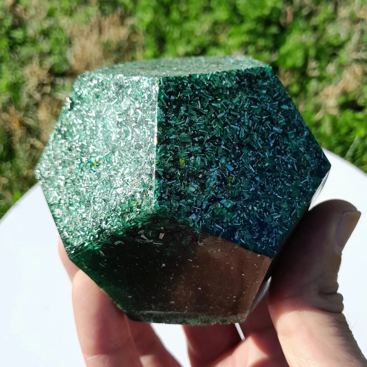 Dodecaedro Orgonita Verde - Grande - Mundo Orgon