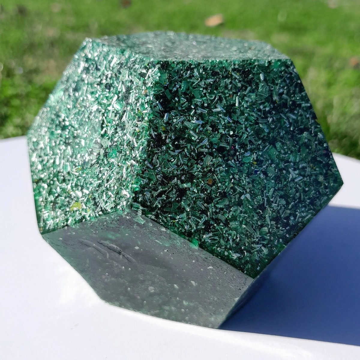 Dodecaedro Orgonita Verde - Grande - Mundo Orgon