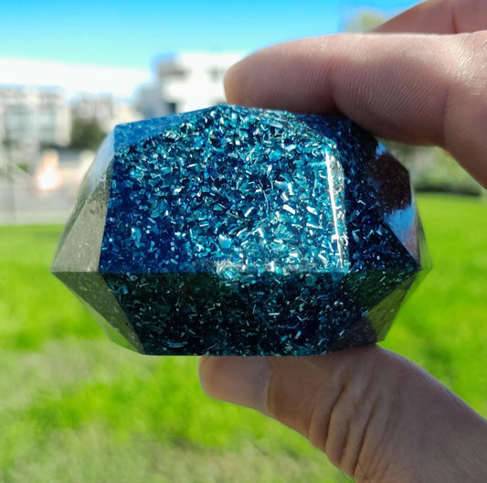 Domo de Orgonita Azul - Tamaño Mediano - Mundo Orgon