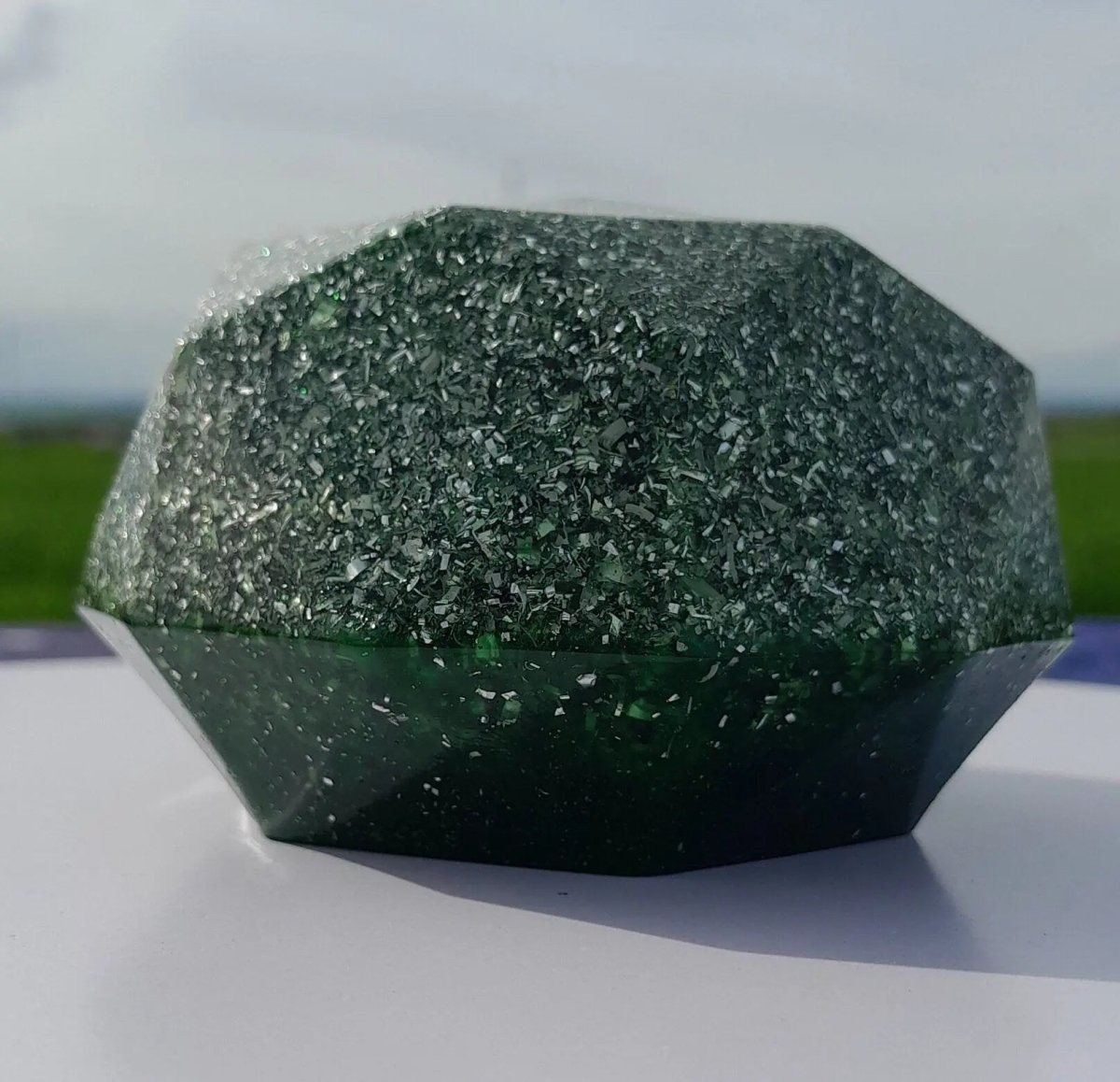 Domo de Orgonita Verde - Transmutador de energía - Mundo Orgon