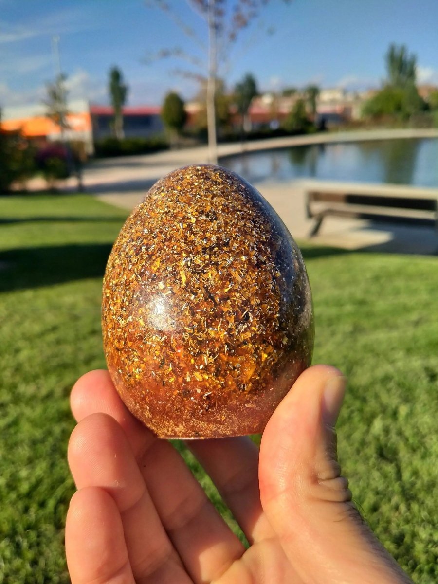 Huevo de Orgonita Color Caramelo - Mundo Orgon LTD
