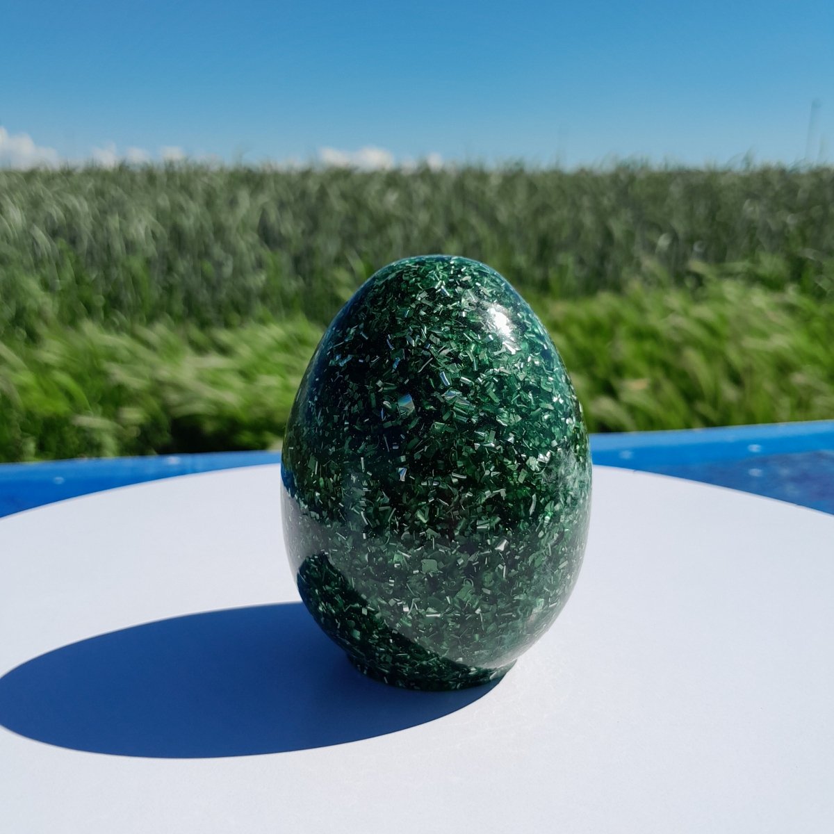 Huevo de Orgonita Verde - Mundo Orgon
