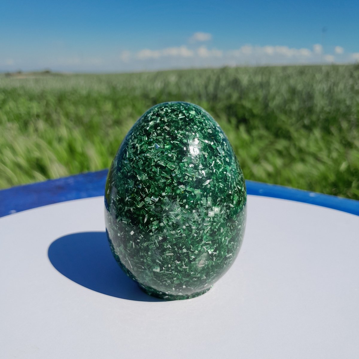 Huevo de Orgonita Verde - Mundo Orgon