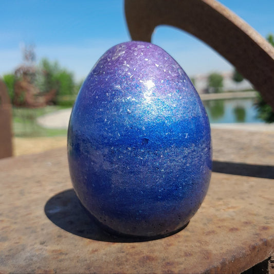 Huevo Orgonita Aguas Azules y Violeta con Shungita - Mundo Orgon LTD