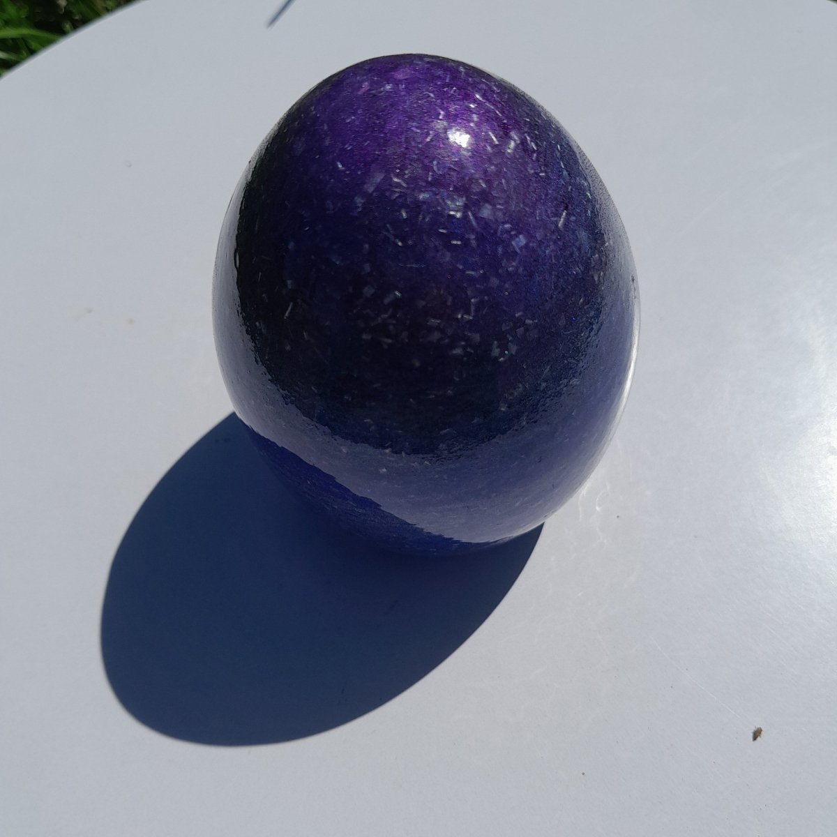 Huevo Orgonita Aguas Azules y Violeta con Shungita - Mundo Orgon LTD