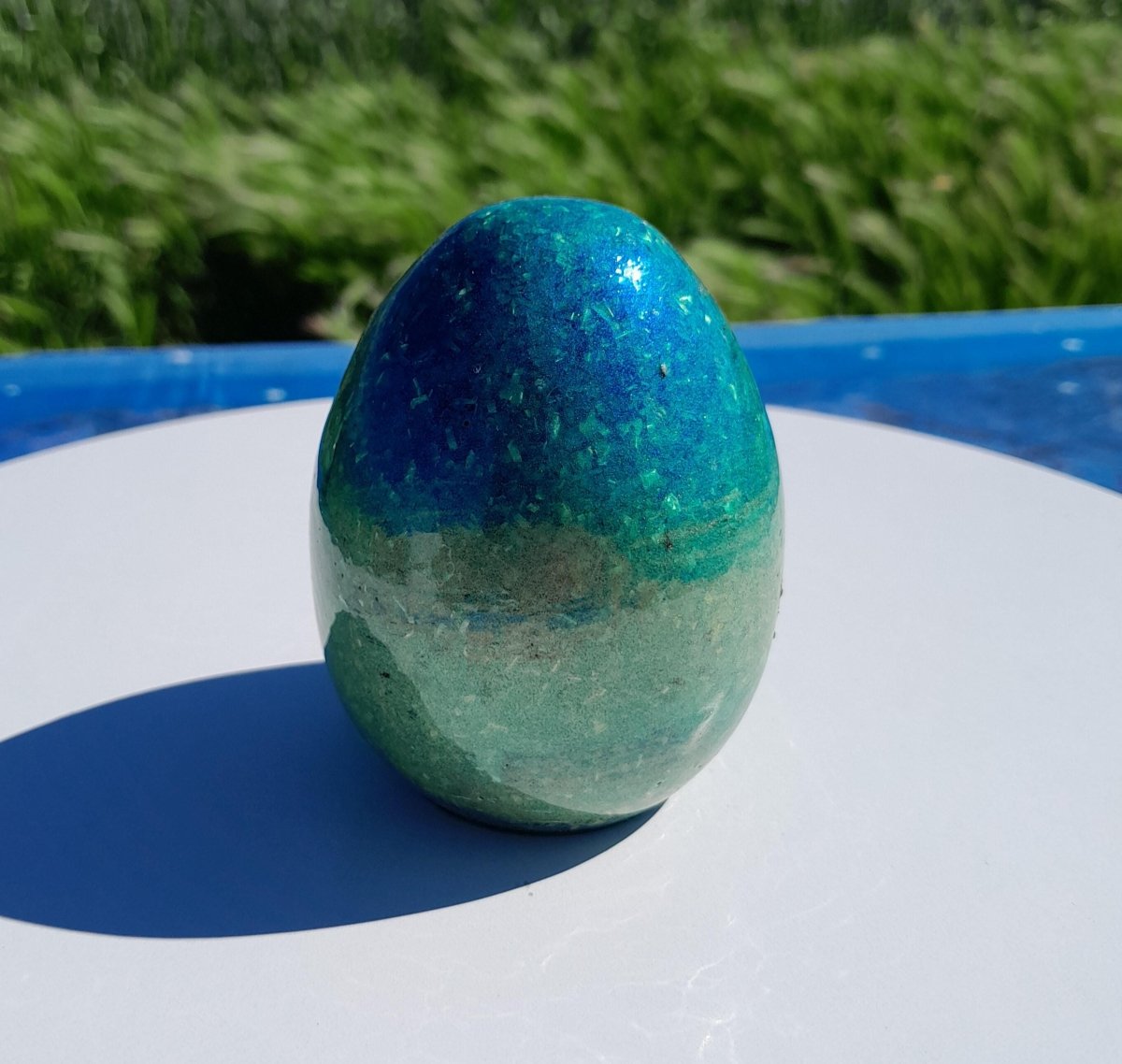 Huevo Orgonita Aguas Verdes y Azules - Mundo Orgon