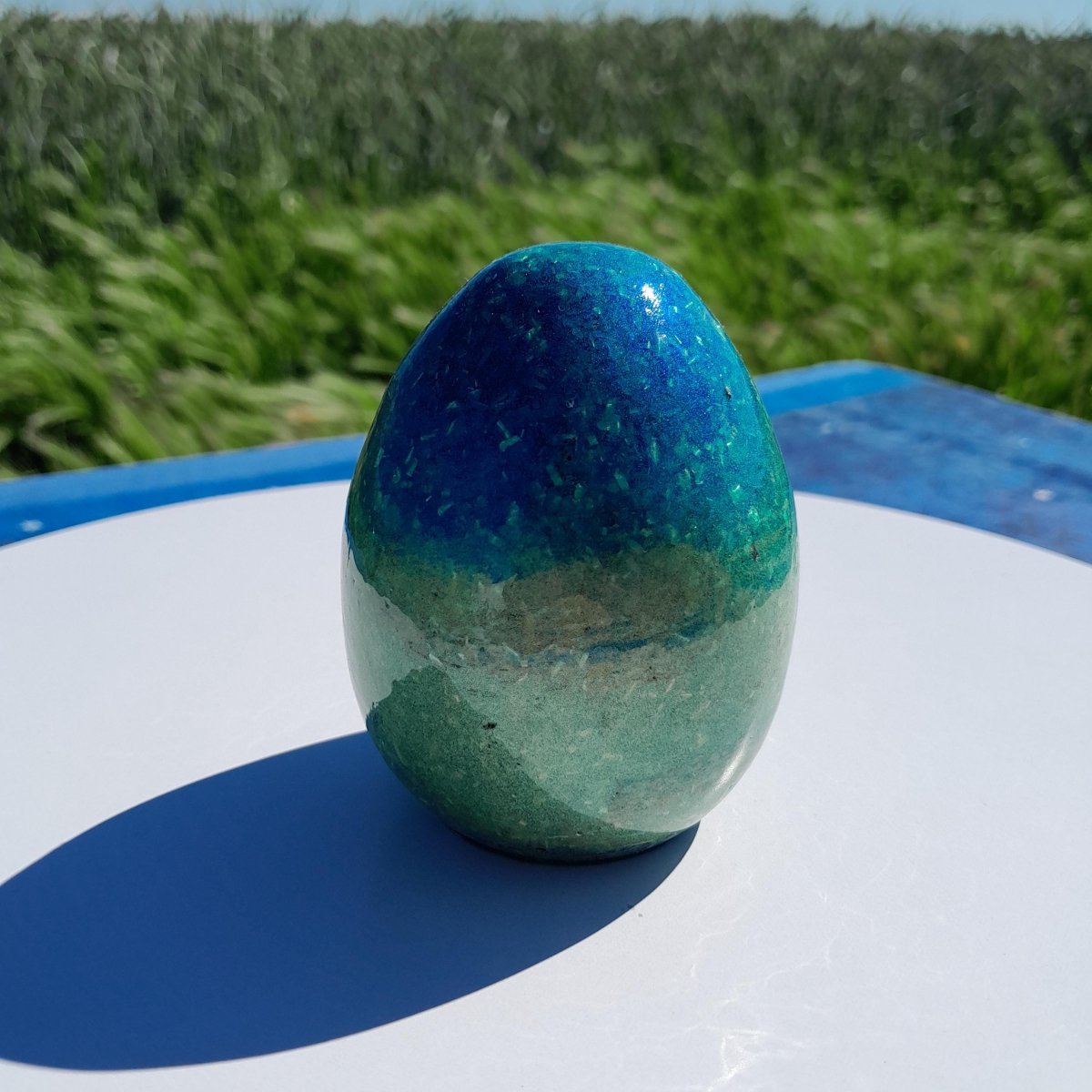 Huevo Orgonita Aguas Verdes y Azules - Mundo Orgon