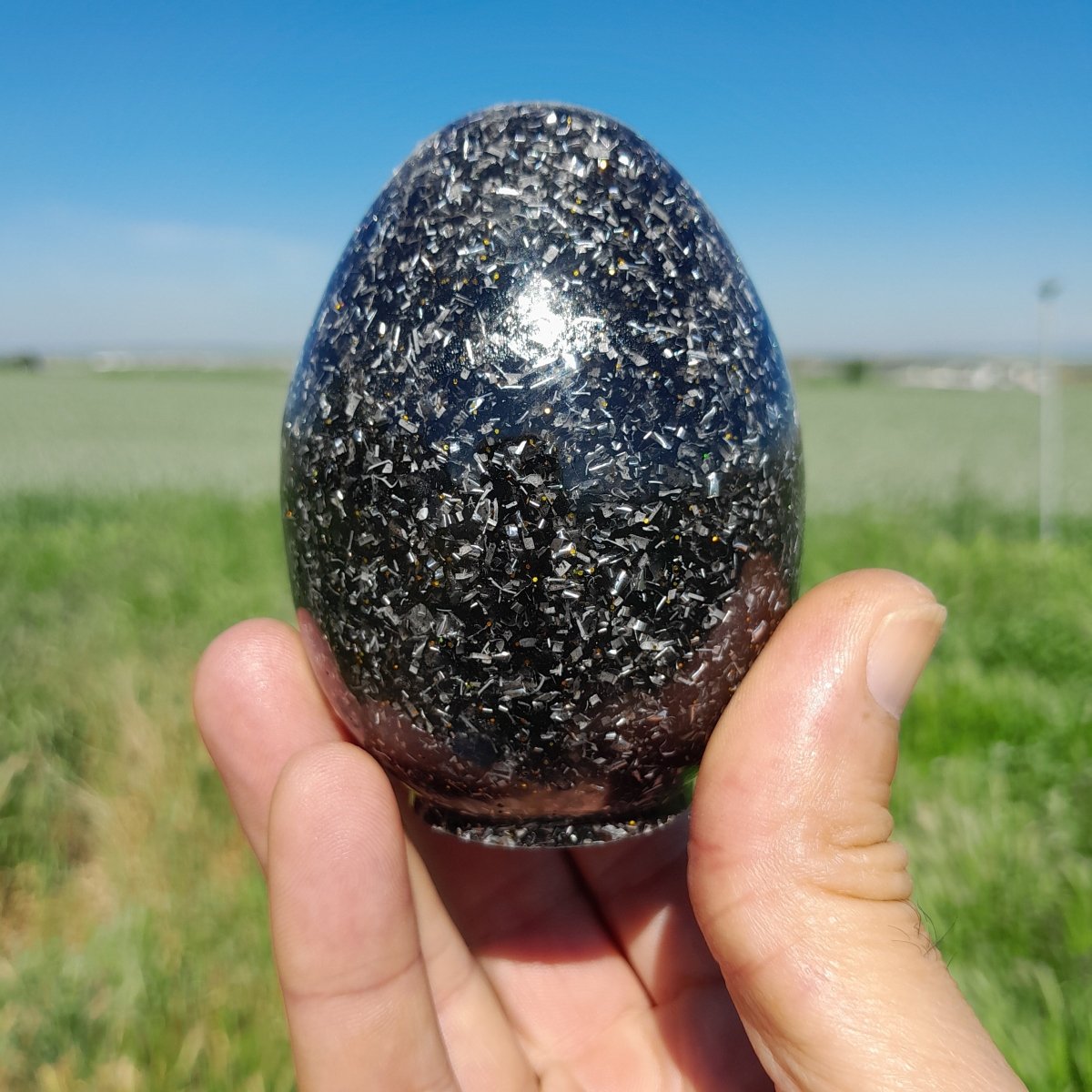 Huevo Orgonita con Shunguita - Mundo Orgon