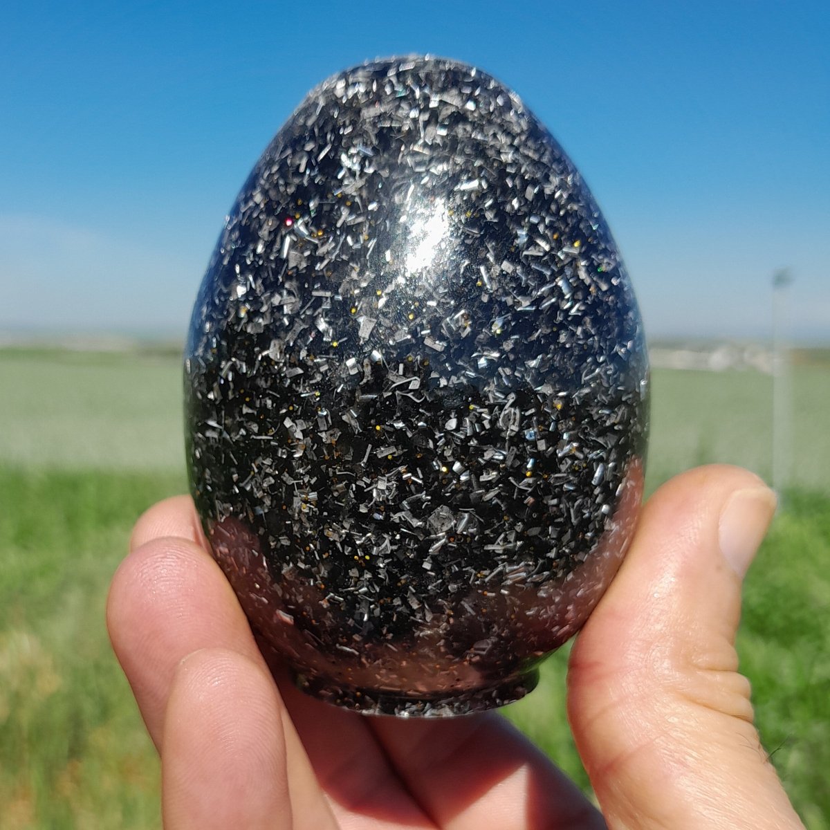 Huevo Orgonita con Shunguita - Mundo Orgon