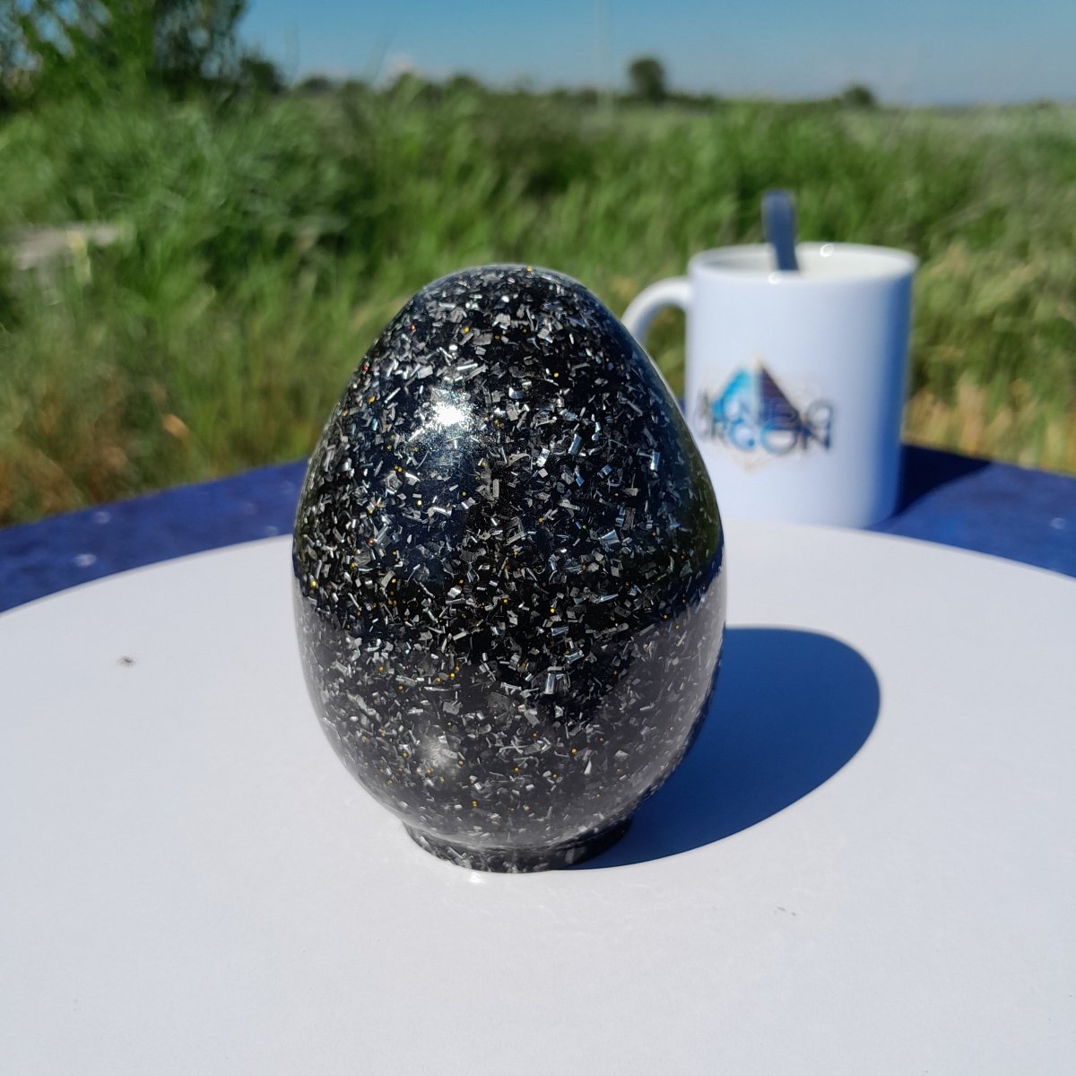 Huevo Orgonita con Shunguita - Mundo Orgon