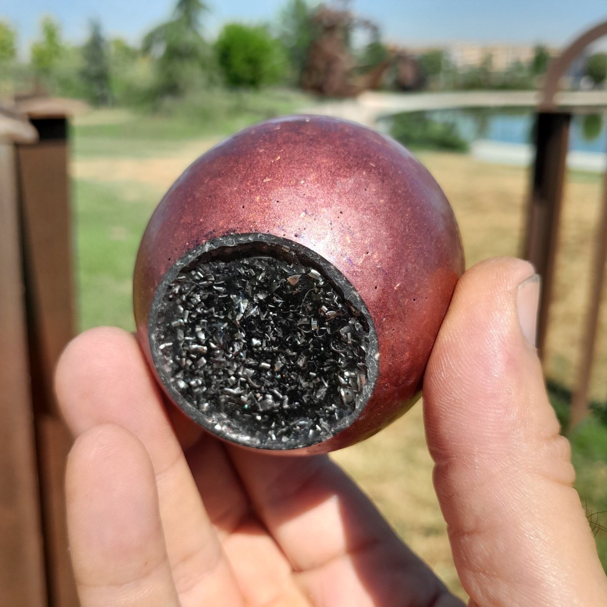 Huevo Orgonita Rojo con Shungita - Mundo Orgon LTD