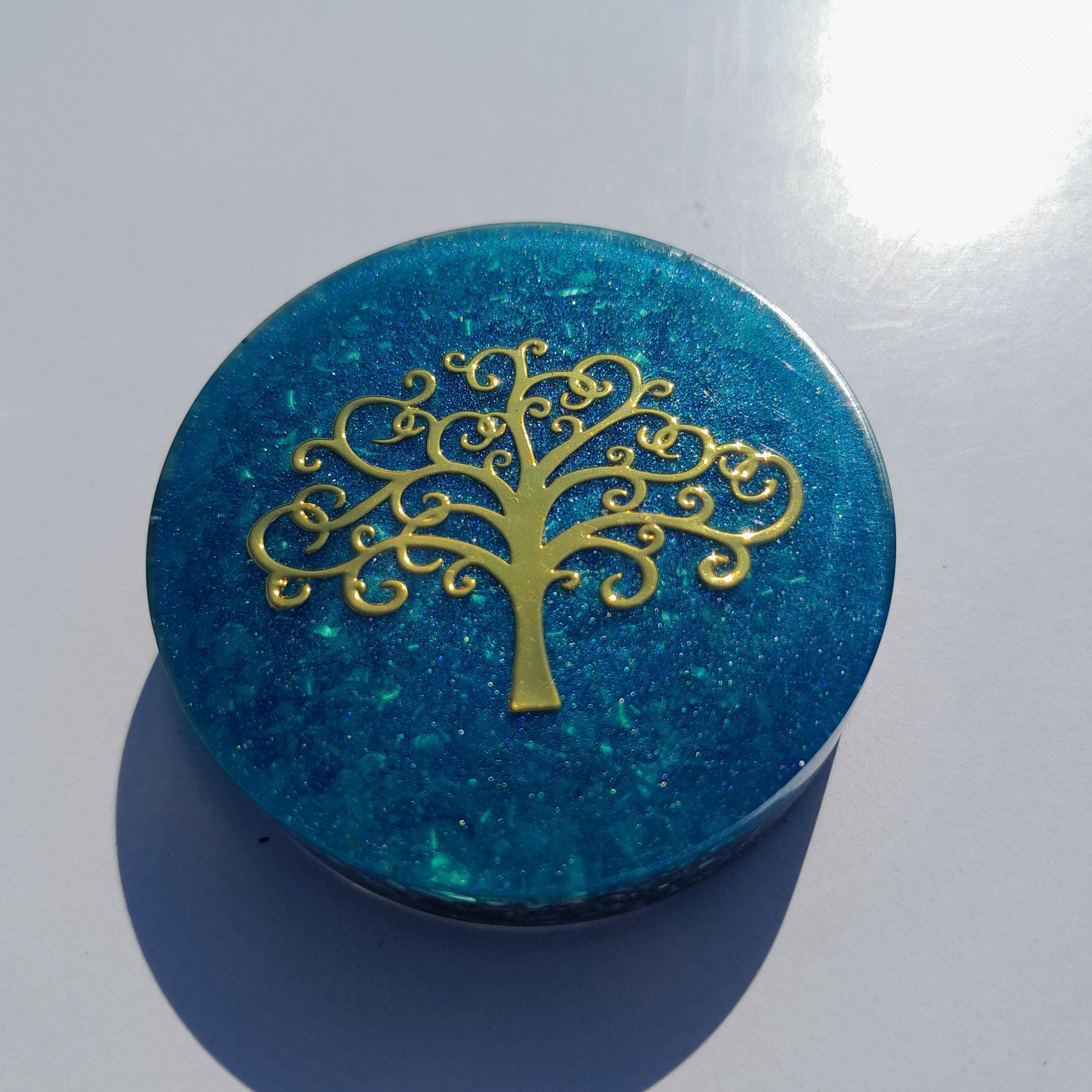 Orgonita de Bolsillo Flor de la Vida con Shunguita- Protección 5G- Pocket Orgonites