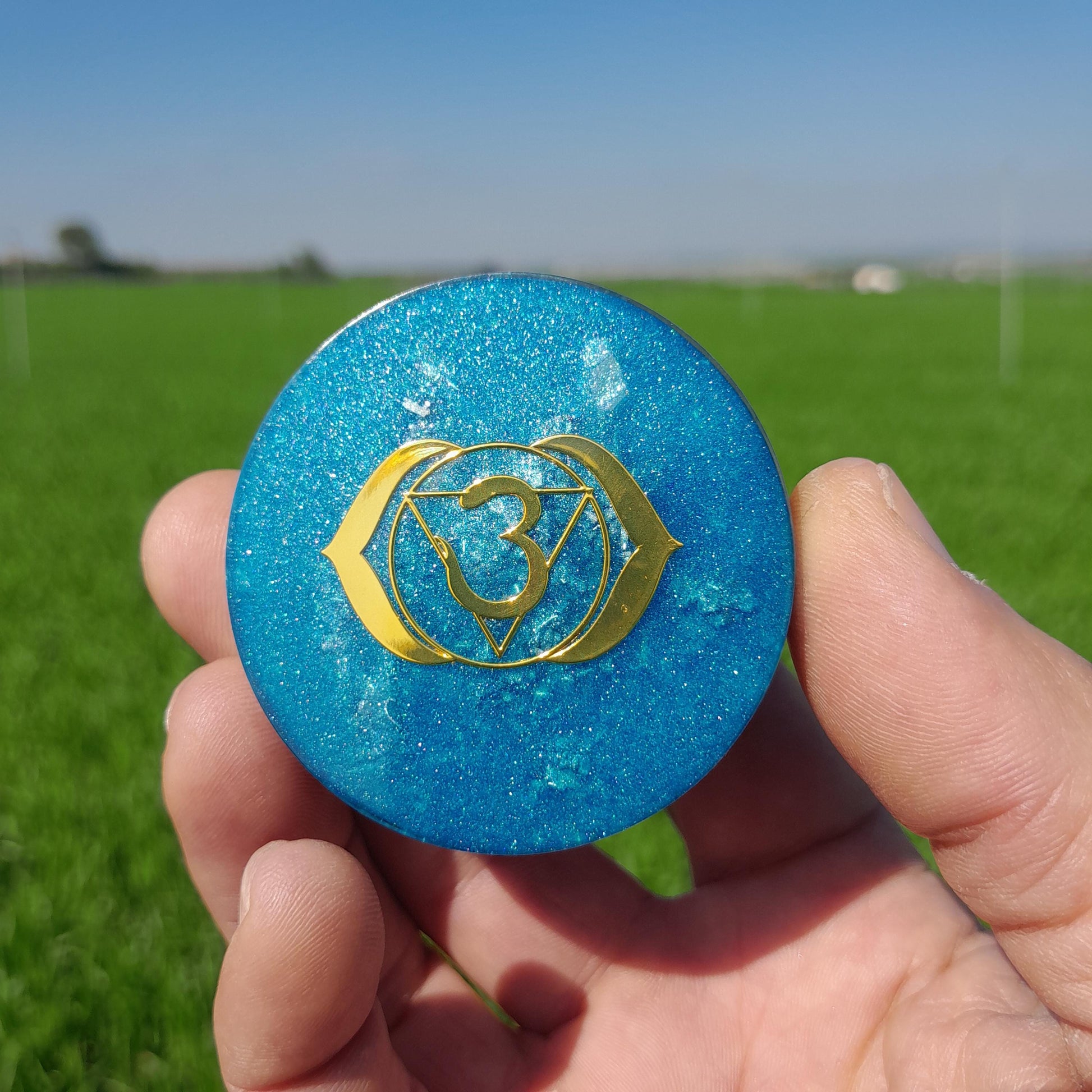 Orgonita de Bolsillo Flor de la Vida con Shunguita- Protección 5G- Pocket Orgonites