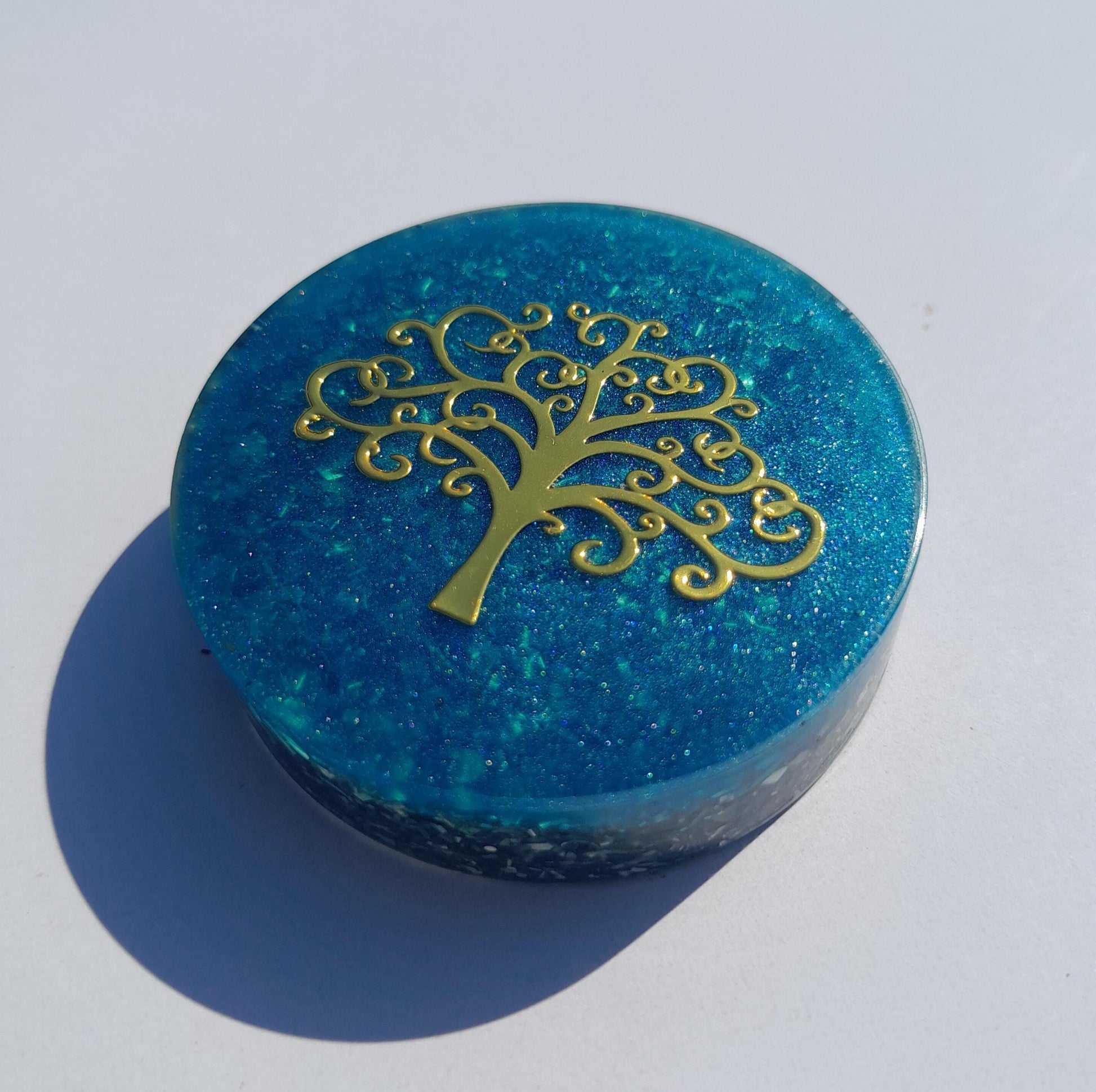 Orgonita de Bolsillo Flor de la Vida con Shunguita- Protección 5G- Pocket Orgonites